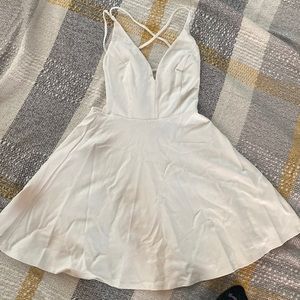 Lulus Love Galore White Skater Dress, Size M, Size M